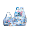3Pcs Stitch Print Backpack Set, With Tote and Pouch, Large Capacity Lightweight And Breathable Outdoor Knapsack